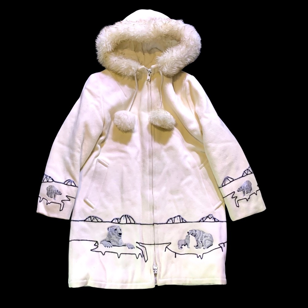 Northern Sun Parka Cream with Loop Stitching Polar Bears